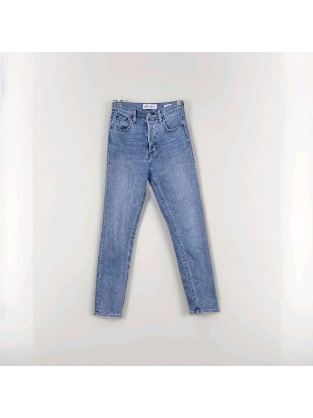 Denim Forum The Yoko High Rise Slim Jeans Womens 25 Blue Stretch Organic Cotton